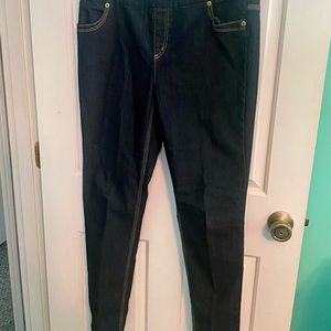 Chicos dark blue pull on jeans with pockets
